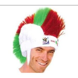 Italy World Cup Soccer Mohawk Wig – Official FIFA Licensed Retro Fan Gear